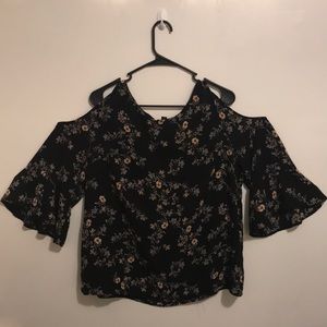Cold shoulder floral top